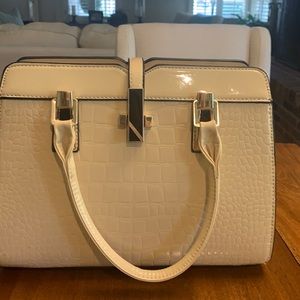 Patent Leather Cream Handbag